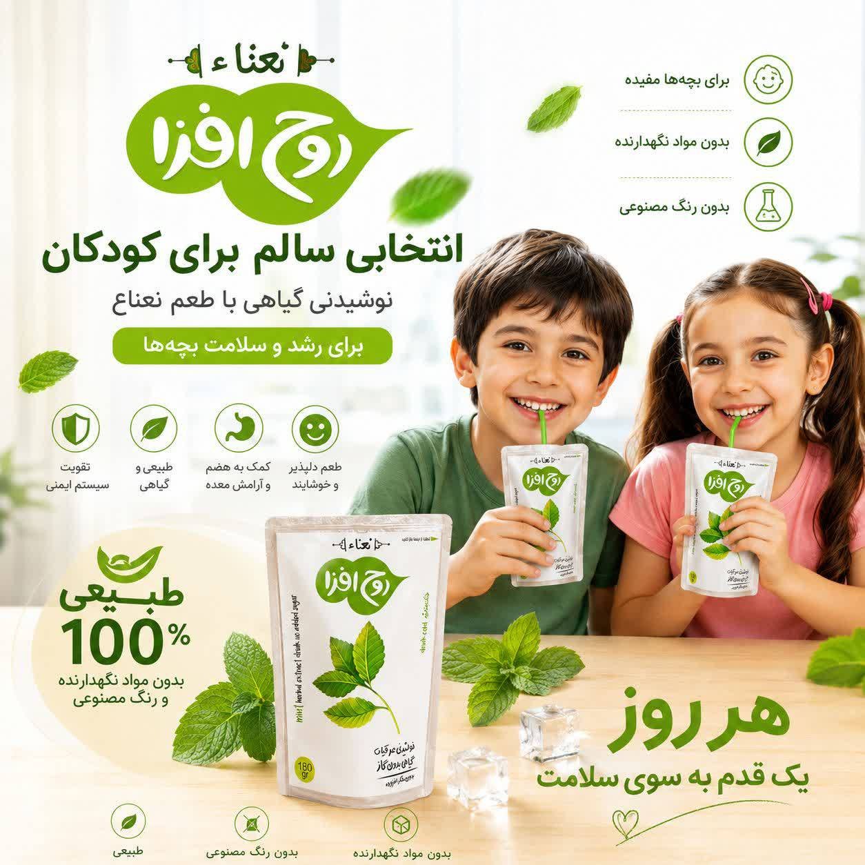 نوشیدنی عرقیجات ساندیس 180 گرمی روح افزا با طعم نعنا کارتن 40 عددی